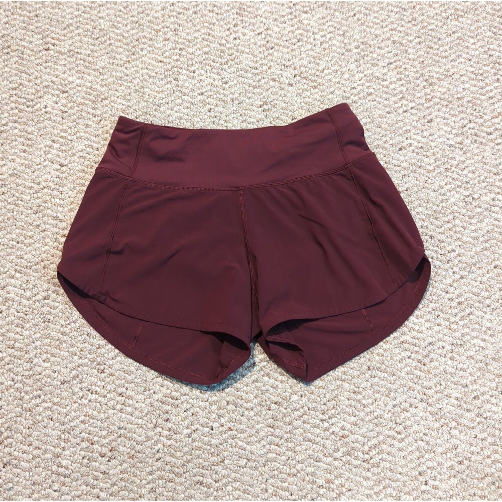 Lululemon Speed Up High Rise Lined Shorts Womens 2 Dark Red Running Athletic